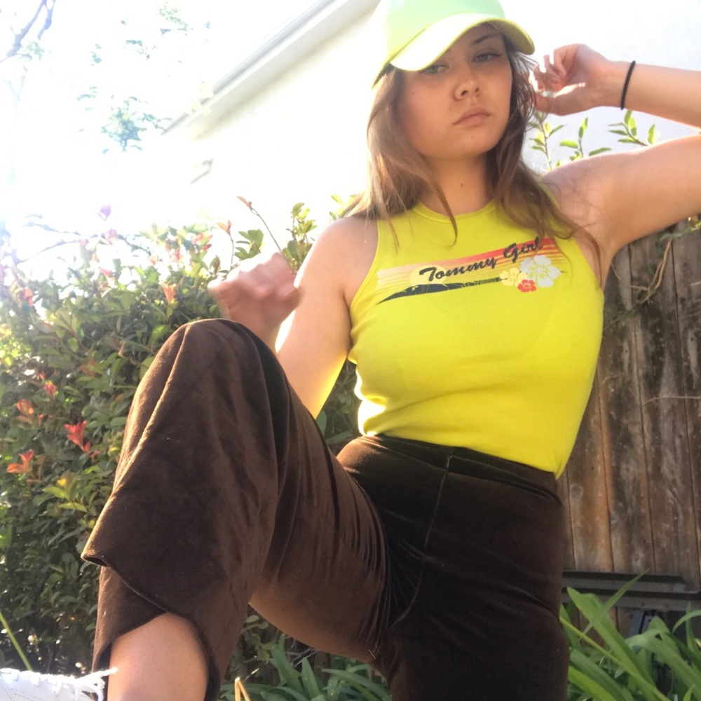 Vintage tommy girl lime green tank